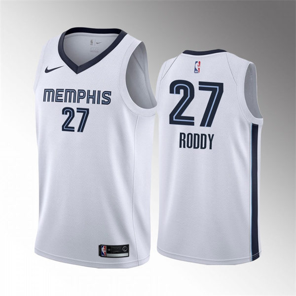 Mens Memphis Grizzlies #27 David Roddy White Association Edition Jersey