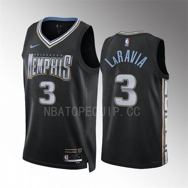 Mens Memphis Grizzlies #3 Jake LaRavia Black 2022-23 City Edition Swingman Jersey