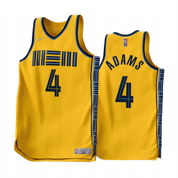 Mens Memphis Grizzlies #4 Steven Adams Gold 2022-23 Earned Edition Jersey