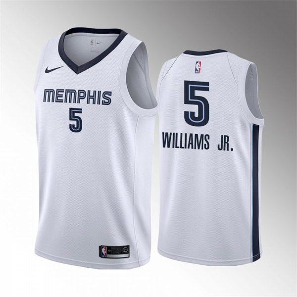 Mens Memphis Grizzlies #5 Vince Williams Jr. White Association Edition Jersey