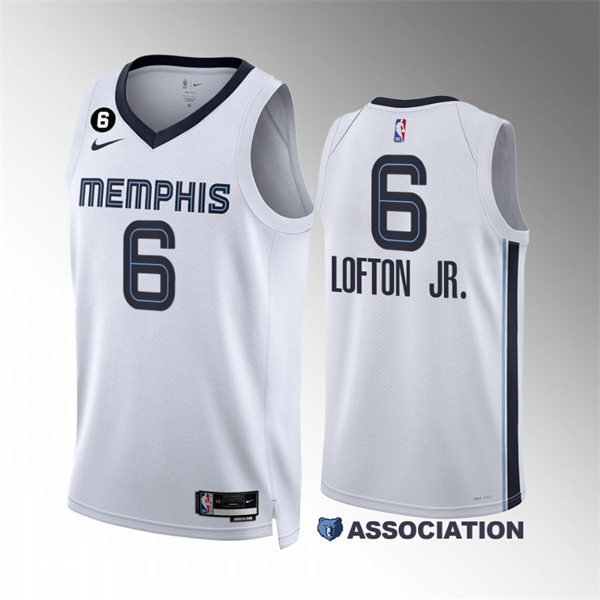 Mens Memphis Grizzlies #6 Kenneth Lofton Jr. 2022-23 White Association Edition Jersey