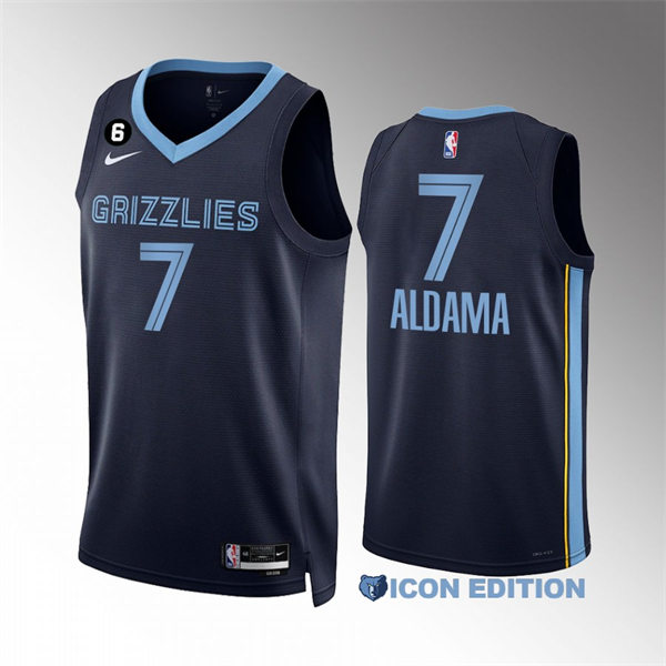 Mens Memphis Grizzlies #7 Santi Aldama Navy 2022-23 Icon Edition Jersey