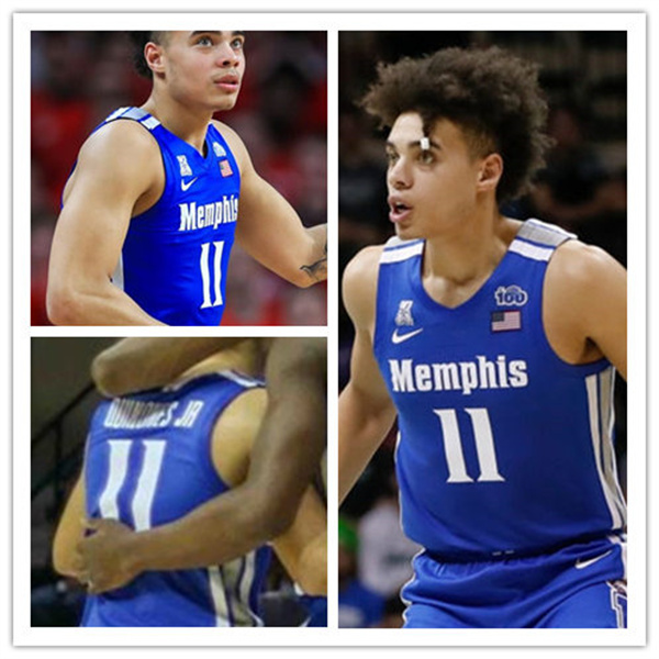 Mens Memphis Tigers #11 Lester Quinones Jr Nike 2020 Blue Memphis College Basketball Jersey