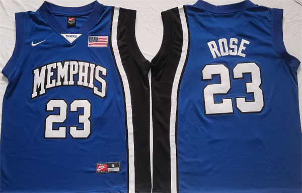 Mens Memphis Tigers #23 Derrick Rose 2008 Nike Blue College Basketball Jersey