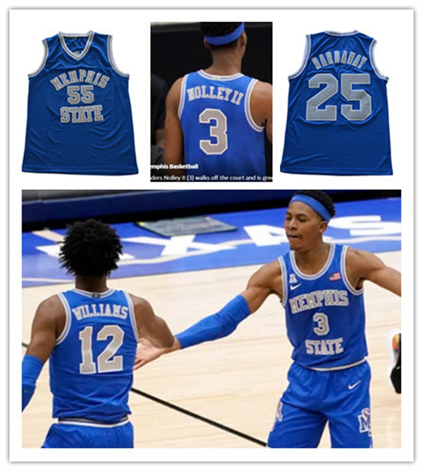 Mens Memphis Tigers Custom Penny Hardaway Derrick Rose James Wiseman Precious Achiuwa Joe Jackson Nike 2018 Blue 