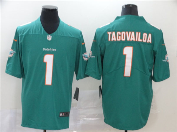 Mens Miami Dolphins #1 Tua Tagovailoa Nike Aqua Vapor Limited Jersey