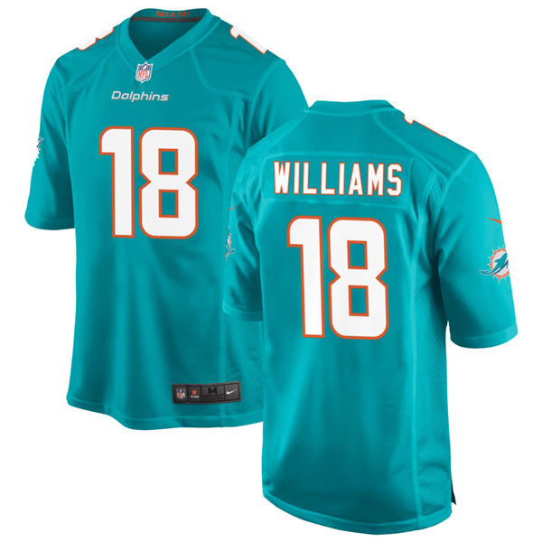 Mens Miami Dolphins #18 Preston Williams Nike Aqua Vapor Limited Jersey