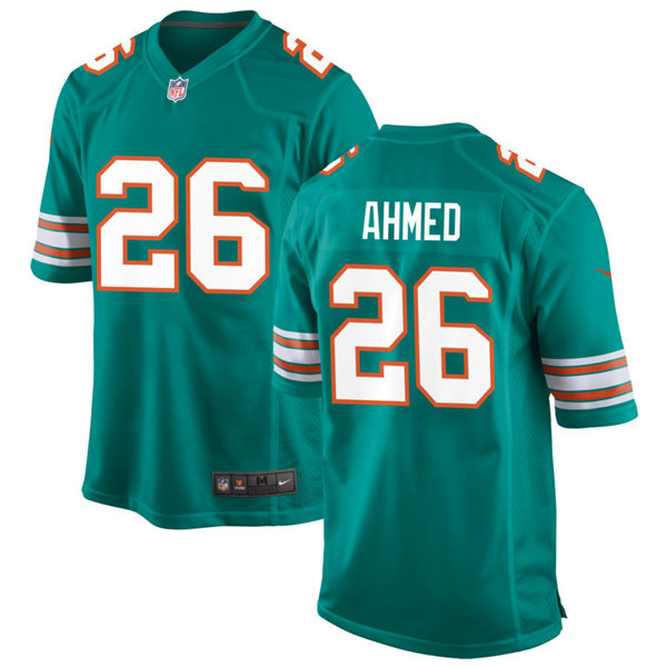 Mens Miami Dolphins #26 Salvon Ahmed Nike Aqua Retro Alternate Vapor Limited Jersey