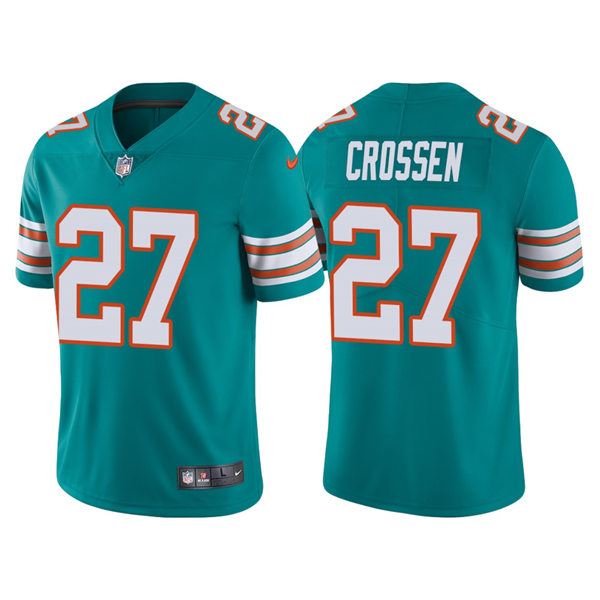 Mens Miami Dolphins #27 Keion Crossen Nike Aqua Retro Alternate Vapor Limited Jersey