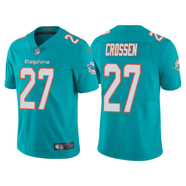 Mens Miami Dolphins #27 Keion Crossen Nike Aqua Vapor Limited Player Jersey