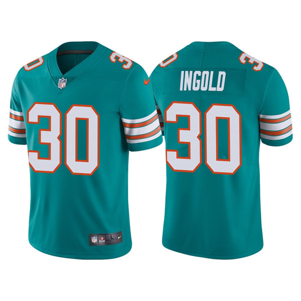 Mens Miami Dolphins #30 Alec Ingold Nike Aqua Retro Alternate Vapor Limited Jersey
