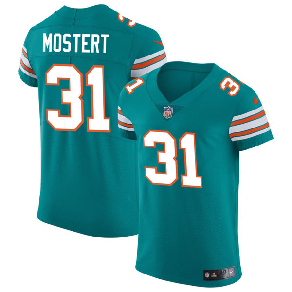 Mens Miami Dolphins #31 Raheem Mostert Nike Aqua Retro Alternate Vapor Limited Jerse