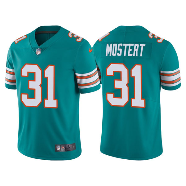 Mens Miami Dolphins #31 Raheem Mostert Nike Aqua Retro Alternate Vapor Limited Jersey
