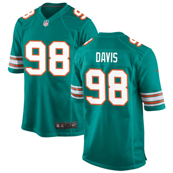 Mens Miami Dolphins #98 Raekwon Davis Nike Aqua Retro Alternate Vapor Limited Jersey