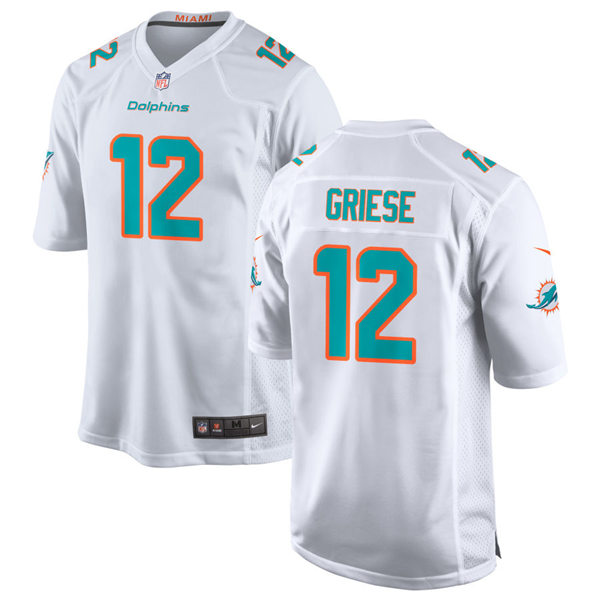 Mens Miami Dolphins Retired Player #12 Bob Griese Nike White Vapor Limited Jersey