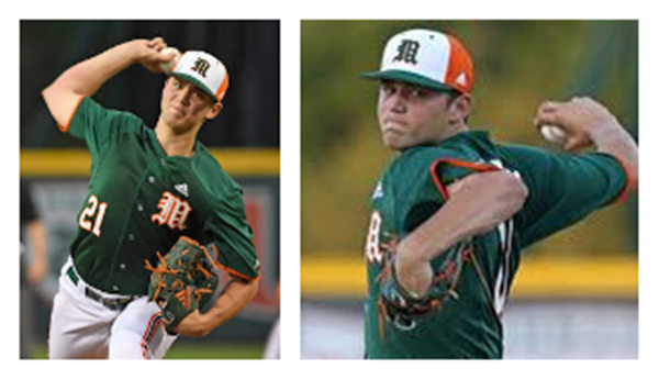 Mens Miami Hurricanes #21 Slade Cecconi Adidas 2020 Green Button College Baseball Jersey