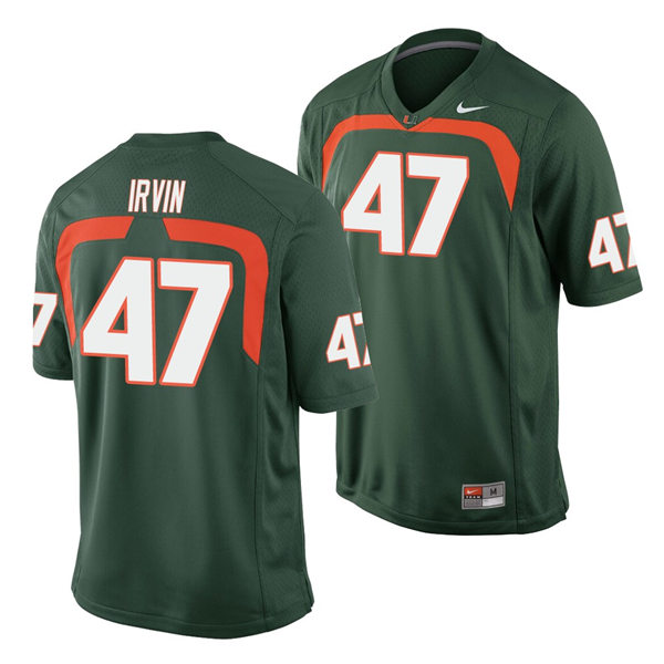 Mens Miami Hurricanes #47 Michael Irvin Nike Green College Throwback Football Jersey