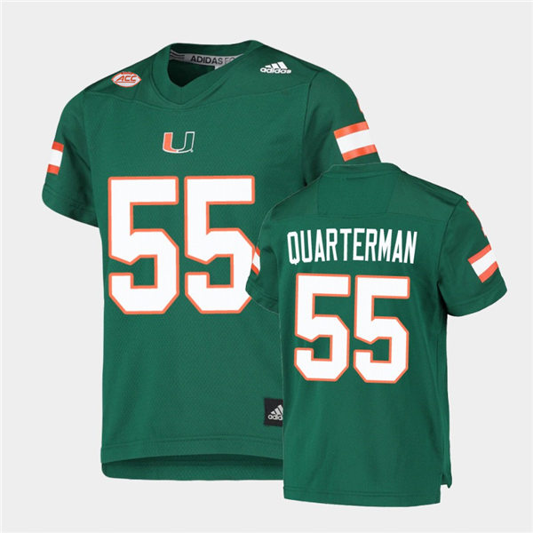 Mens Miami Hurricanes #55 Shaquille Quarterman Adidas Green College Football Game Jersey