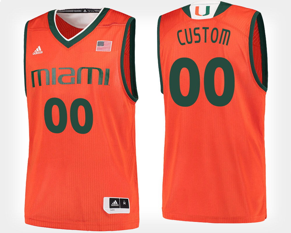 Mens Miami Hurricanes Custom Anthony Walker Nysier Brooks Harlond Beverly Filippos Gkogkos Adidas 2015 Orange 