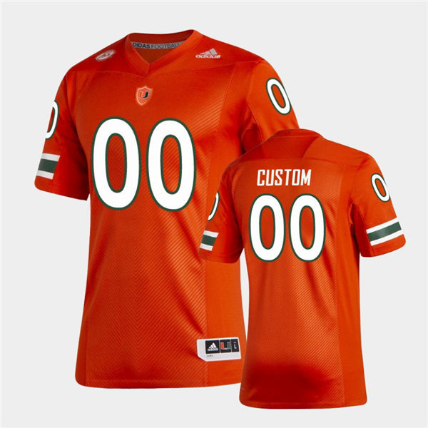 Mens Miami Hurricanes Custom Bubba Bolden Cam' Ron Harris Tyrique Stevenson Evan Neal Adidas 2021 Orange Football Jerse