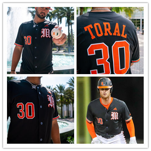 Mens Miami Hurricanes Custom Daniel Federman Luis Tuero Austin Pollak Anthony Vilar Carson Palmquist Adidas 2020 Black 