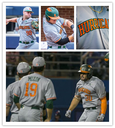 Mens Miami Hurricanes Custom Yohandy Morales Anthony Vilar Christian Del Castillo Jake Garland Adidas 2019 Grey Baseball Jersey