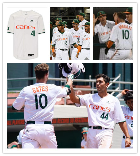 Mens Miami Hurricanes Custom Zack Collins Bryan Garcia Mike Fiore Alex Fernandez Neal Heaton Adidas White Orange Can