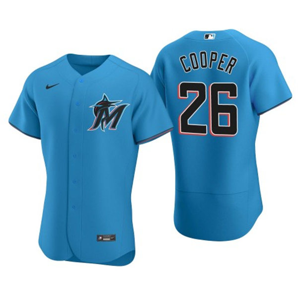 Mens Miami Marlins #26 Garrett Cooper Nike Blue Alternate FlexBase Player Jersey