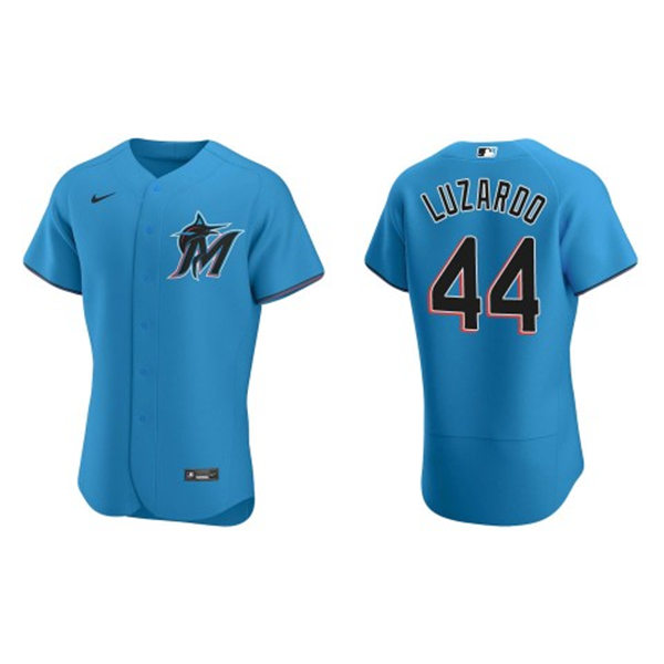 Mens Miami Marlins #44 Jesus Luzardo Nike Blue Alternate FlexBase Player Jersey
