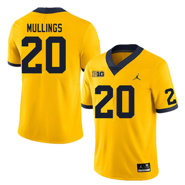 Mens Michigan Wolverines #20 Kalel Mullings  (1)