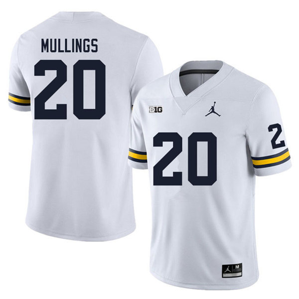 Mens Michigan Wolverines #20 Kalel Mullings 