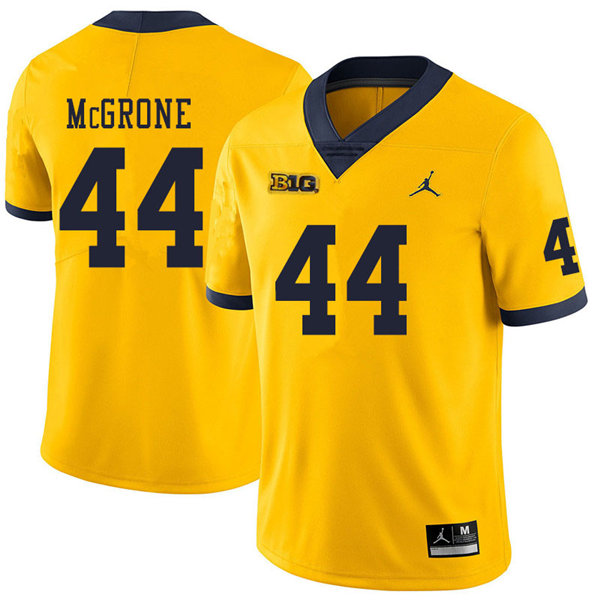 Mens Michigan Wolverines #44 Cameron McGrone Jordan Brand Gold College Football Game Jersey