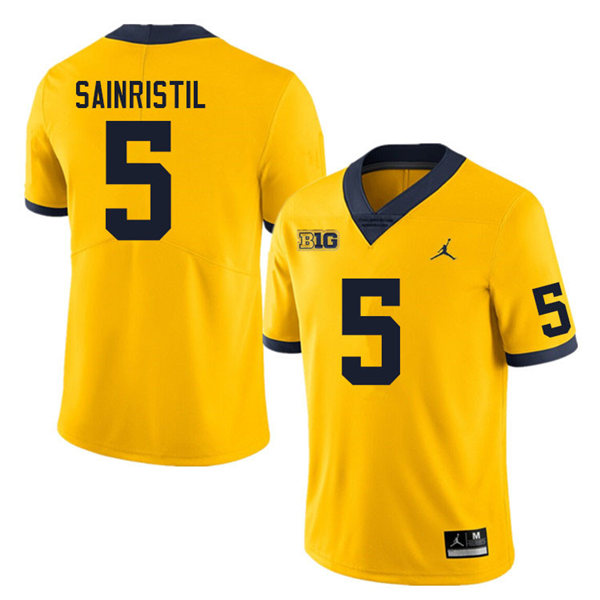 Mens Michigan Wolverines #5 Mike Sainristil  (1)