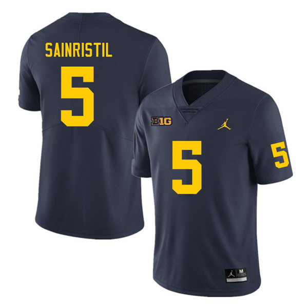 Mens Michigan Wolverines #5 Mike Sainristil  (2)