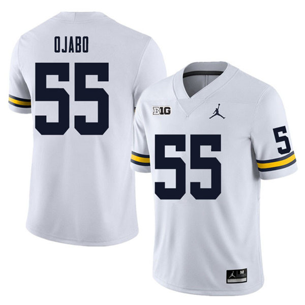 Mens Michigan Wolverines #55 David Ojabo Jordan Brand White College Football Game Jersey
