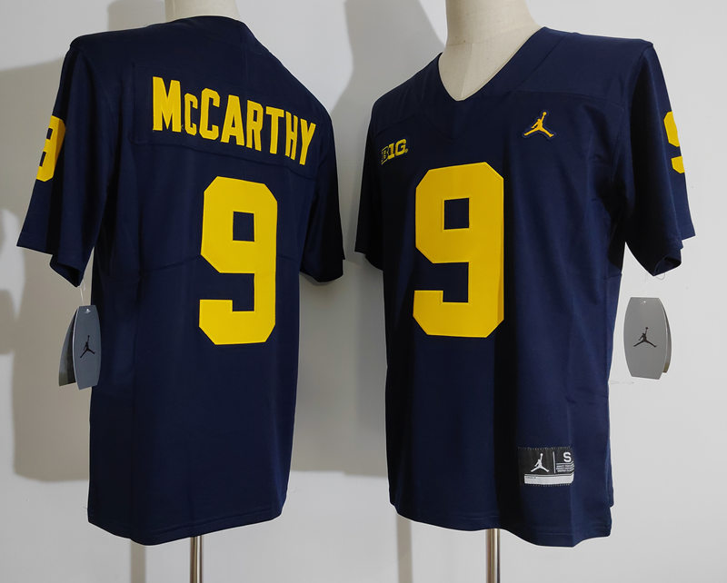 Mens Michigan Wolverines #9 J.J. Mccarthy Jordan Brand Navy College Football Game Jersey