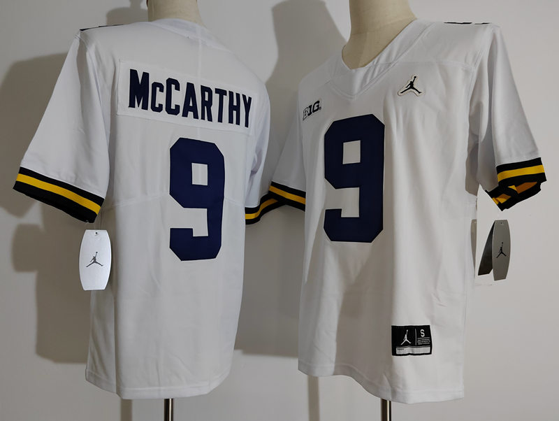 Mens Michigan Wolverines #9 J.J. Mccarthy Jordan Brand White College Football Game Jersey
