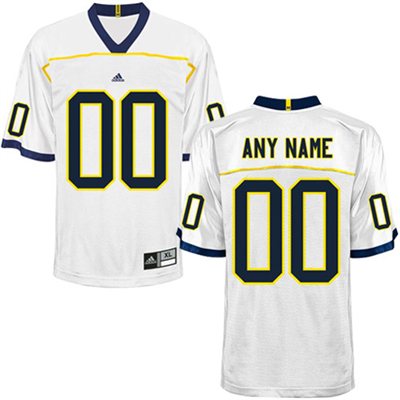Mens Michigan Wolverines White Customized Jerseys
