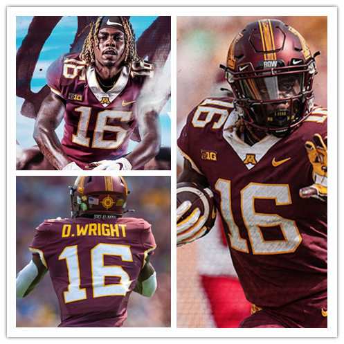 Mens Minnesota Golden Gophers #16 Dylan Wright Nike 2020 Maroon White Untouchable College Football Game Jerse