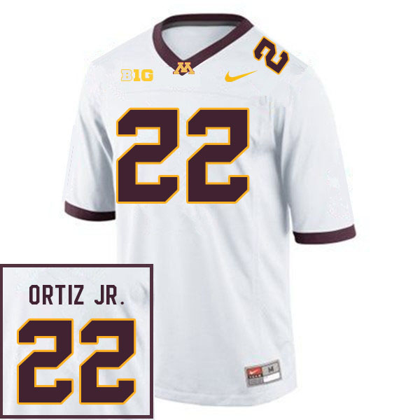 Mens Minnesota Golden Gophers #22 Steven Ortiz Jr. Nike 2020 White NCAA College Football Game Jersey