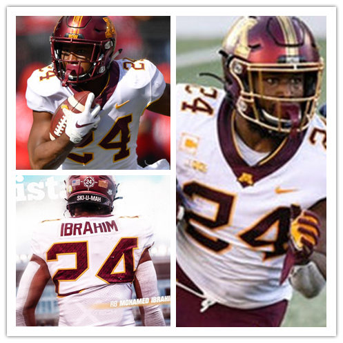 Mens Minnesota Golden Gophers #24 Mohamed Ibrahim Nike 2020 White NCAA College Football Game Jersey