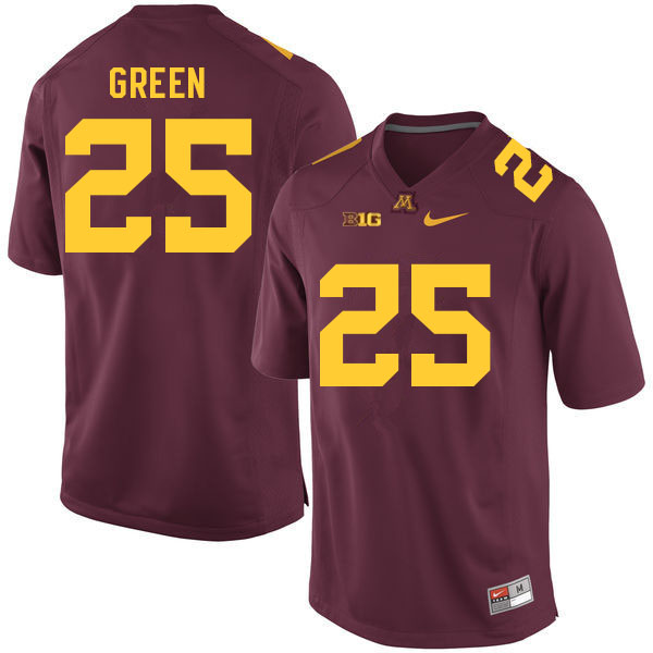 Mens Minnesota Golden Gophers #25 Darius Green Nike 2018 Maroon Gold College Football Jersey