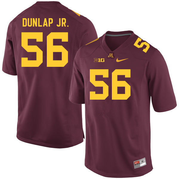 Mens Minnesota Golden Gophers #56 Curtis Dunlap Jr Nike 2018 Maroon Gold College Football Jersey