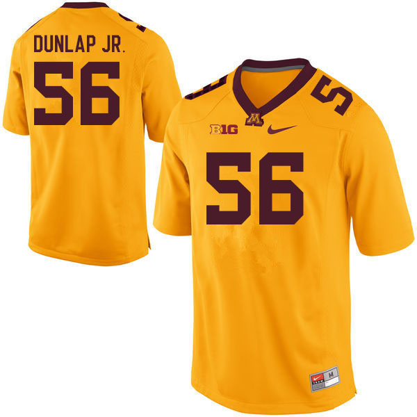Mens Minnesota Golden Gophers #56 Curtis Dunlap Jr Nike Gold College Football Jersey