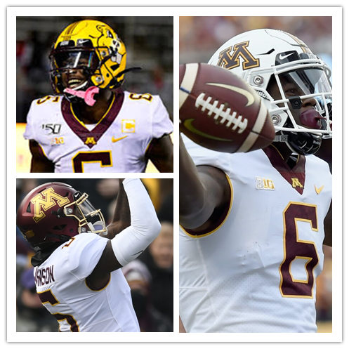 Mens Minnesota Golden Gophers #6 Tyler Johnson 2020 White Nike Untouchable Game Football Jersey