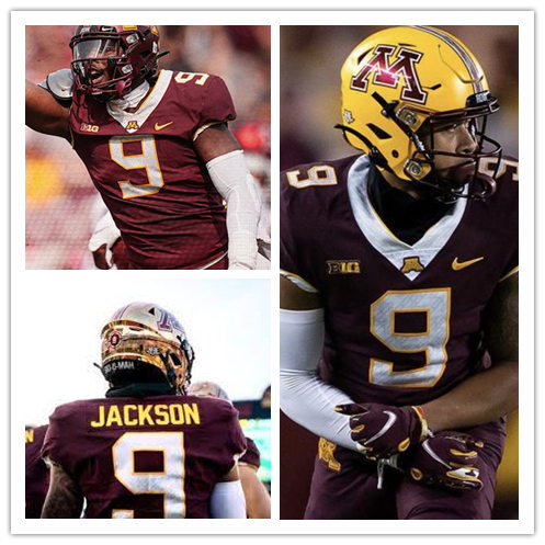 Mens Minnesota Golden Gophers #9 Daniel Jackson Nike 2020 Maroon White Untouchable College Football Game Jersey