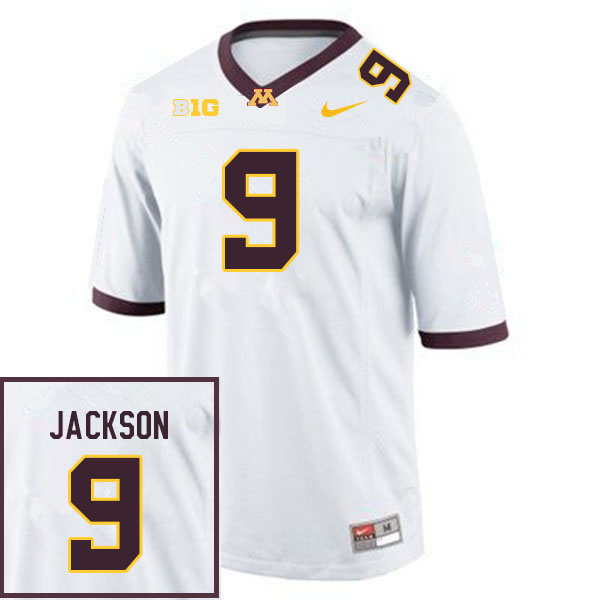 Mens Minnesota Golden Gophers #9 Daniel Jackson Nike 2020 White NCAA College Football Game Jersey