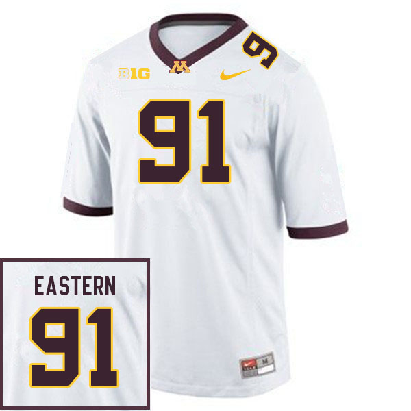 Mens Minnesota Golden Gophers #91 Deven Eastern Nike 2020 White NCAA College Football Game Jersey