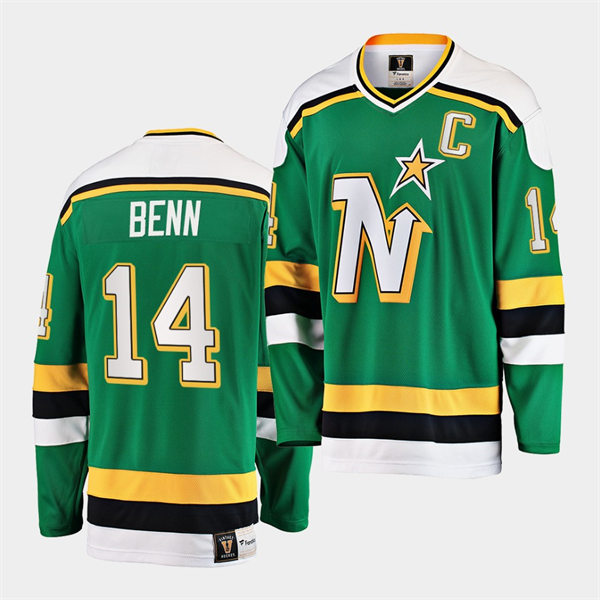 Mens Minnesota North Stars #14 Jamie Benn Green Premie Heritage Vintage Jersey Stitched