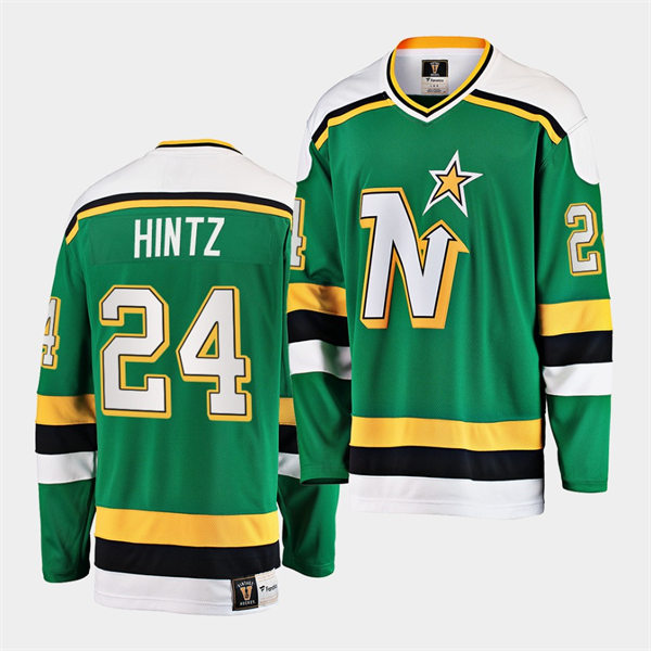 Mens Minnesota North Stars #24 Roope Hintz Green Premie Heritage Vintage Jersey Stitched